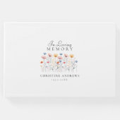 Elegante, Wildblume "in Love Memory" Beerdigung Gästebuch (Vorderseite)