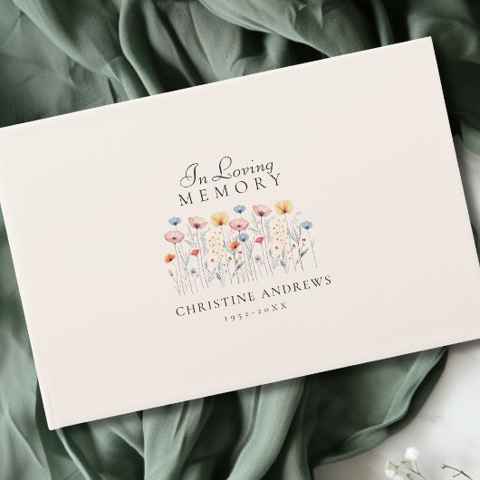 Elegante, Wildblume "in Love Memory" Beerdigung Gästebuch