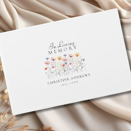 Elegante, Wildblume "in Love Memory" Beerdigung Gästebuch