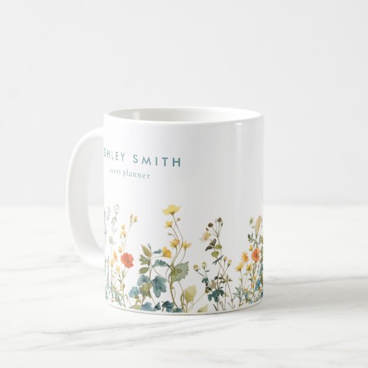 Elegante Wildblume Kaffeetasse (Vorderseite Links)
