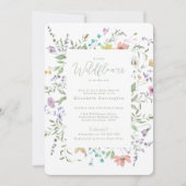 Elegante Wildblume Kinderdusche Einladung (Vorderseite)