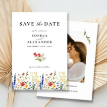 Elegante Wildblume Klassisch Save the Date