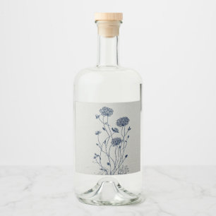 Elegante Wildblume Kulturpass Bellinzona Alkoholflaschenetikett