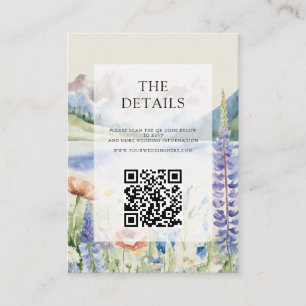 Elegante Wildblume Landschaft Hochzeit Begleitkarte