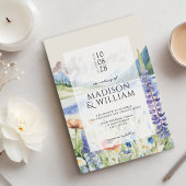 Elegante Wildblume Landschaft Hochzeit Einladung