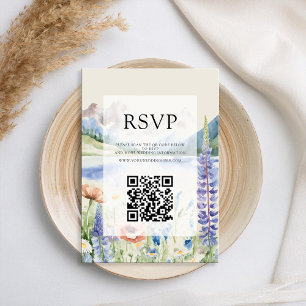 Elegante Wildblume Landschaft Hochzeit RSVP Karte