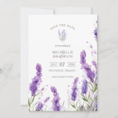Elegante Wildblume Lavendel Lila Violet Sommer Einladung (Vorderseite)