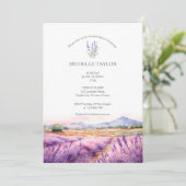 Elegante Wildblume Lavendel Lila Violett Einladung (Stehend Vorderseite)