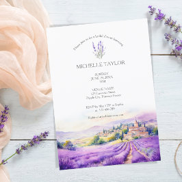 Elegante Wildblume Lavendel Lila Violett Einladung