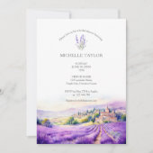 Elegante Wildblume Lavendel Lila Violett Einladung (Vorderseite)