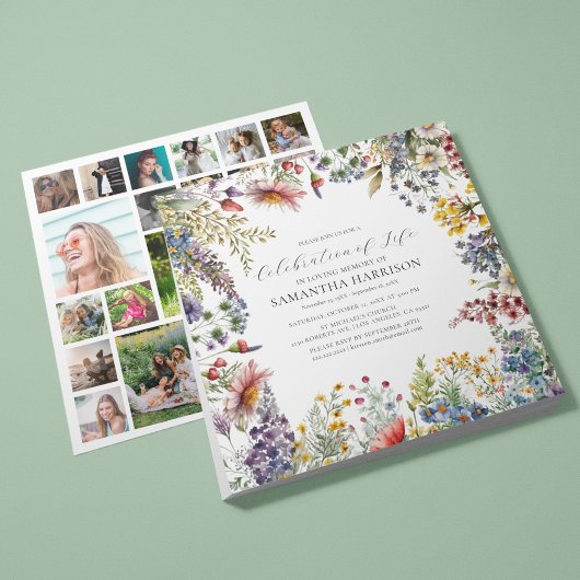 Elegante Wildblume - Lebensfeier Einladung