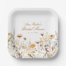 Elegante Wildblume Liebe ist in Bloom Brautparty Pappteller