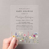 Elegante Wildblume Meadow Baby Shower Acryleinladungen (Insitu (Handheld))