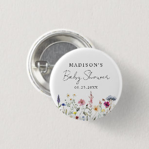 Elegante Wildblume Meadow Baby Shower Button