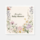 Elegante Wildblume Meadow Baby Shower Serviette (Vorderseite)