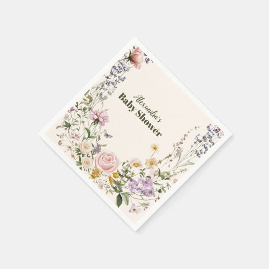 Elegante Wildblume Meadow Baby Shower Serviette (Ecke)