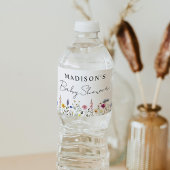 Elegante Wildblume Meadow Baby Shower Wasserflaschenetikett