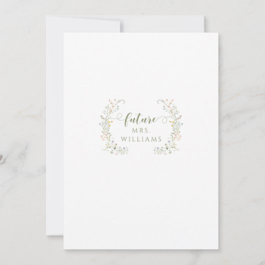 Elegante Wildblume Meadow Blume Brautparty Einladung (Rückseite)