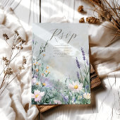 Elegante Wildblume Meadow Blush Pink Wedding RSVP Karte