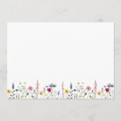 Elegante Wildblume Meadow Brautparty Hinweiskarte (Rückseite)