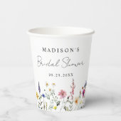 Elegante Wildblume Meadow Brautparty Pappbecher (Rückseite)