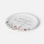 Elegante Wildblume Meadow Brautparty Pappteller (Schrägansicht)