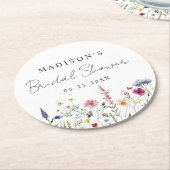 Elegante Wildblume Meadow Brautparty Runder Pappuntersetzer (Angewinkelt)