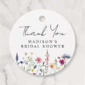 Elegante Wildblume Meadow Brautparty Vielen Dank Geschenkanhänger (Vorderseite)