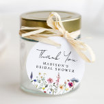 Elegante Wildblume Meadow Brautparty Vielen Dank Geschenkanhänger<br><div class="desc">Elegantes Brautparty mit Blumenmotiven, das sich durch eine Grundlinie aus Aquarellfarben und Blattwerk in Rosa, Gelb, lila, Blau und Grün auf weißem Hintergrund auszeichnet. Personalisieren Sie die Wildblume Brautparty bevorzugen Tags mit dem Namen der Braut zu sein. Die personalisierte Wildblume danke Ihnen favorisieren Tags sind perfekt für Frühjahr und Sommer...</div>