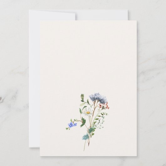 Elegante Wildblume Meadow Cream Wedding Einladung (Rückseite)