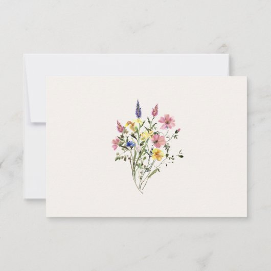 Elegante Wildblume Meadow Cream Wedding RSVP Karte (Rückseite)
