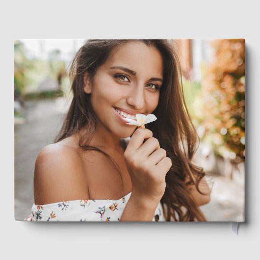 Elegante Wildblume Meadow Foto Graduation Party Gästebuch (Rückseite)