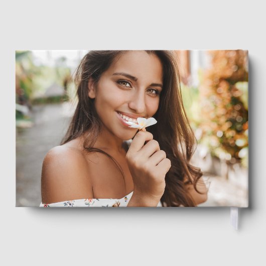 Elegante Wildblume Meadow Foto Graduation Party Gästebuch (Rückseite)