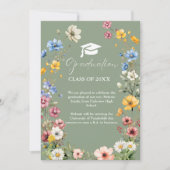 Elegante Wildblume Meadow Garden Abschluss Announ Ankündigung (Vorderseite)