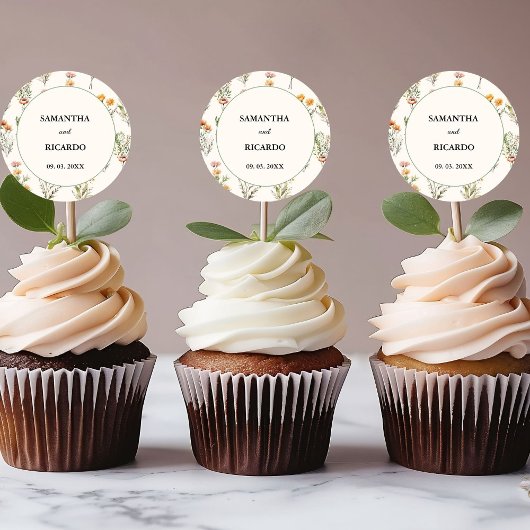 Elegante Wildblume Meadow Ivory Wedding Willkommen Runder Aufkleber