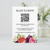 Elegante Wildblume Meadow QR Code Wedding RSVP Begleitkarte (Stehend Vorderseite)