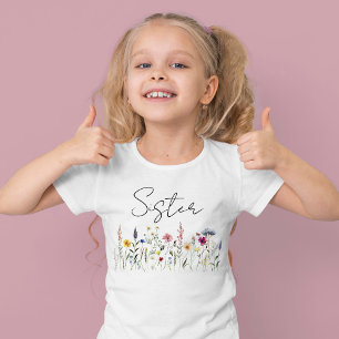 Elegante Wildblume Meadow Sister Babydusche T-Shirt
