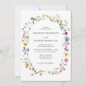 Elegante Wildblume Meadow Wedding Einladung (Vorderseite)