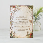 Elegante Wildblume Meadow Wedding Einladung (Stehend Vorderseite)