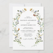 Elegante Wildblume Meadow Wedding Einladung (Vorderseite)