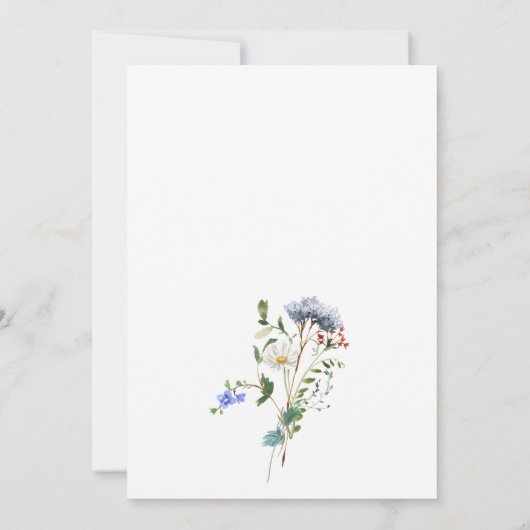 Elegante Wildblume Meadow Wedding Einladung (Rückseite)