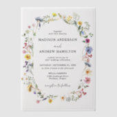 Elegante Wildblume Meadow Wedding Pergament Einladungen (Vorderseite)