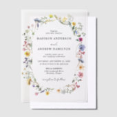 Elegante Wildblume Meadow Wedding Pergament Einladungen (Versetzt)