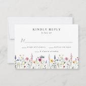 Elegante Wildblume Meadow Wedding RSVP Karte (Vorderseite)