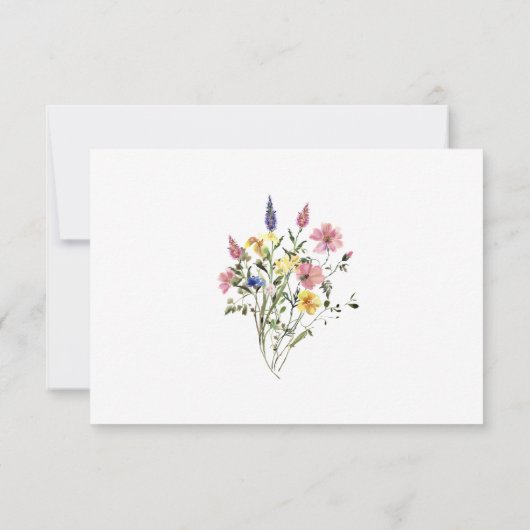 Elegante Wildblume Meadow Wedding RSVP Karte (Rückseite)