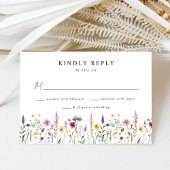Elegante Wildblume Meadow Wedding RSVP Karte