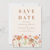 Elegante Wildblume Meadow Wedding Save The Date (Vorderseite)