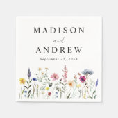 Elegante Wildblume Meadow Wedding Serviette (Vorderseite)