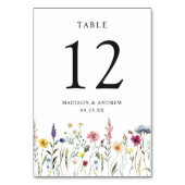Elegante Wildblume Meadow Wedding Tischnummer (Rückseite)