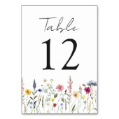 Elegante Wildblume Meadow Wedding Tischnummer (Rückseite)